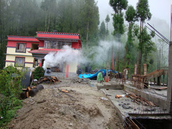 Construction of Shedra at Lachung